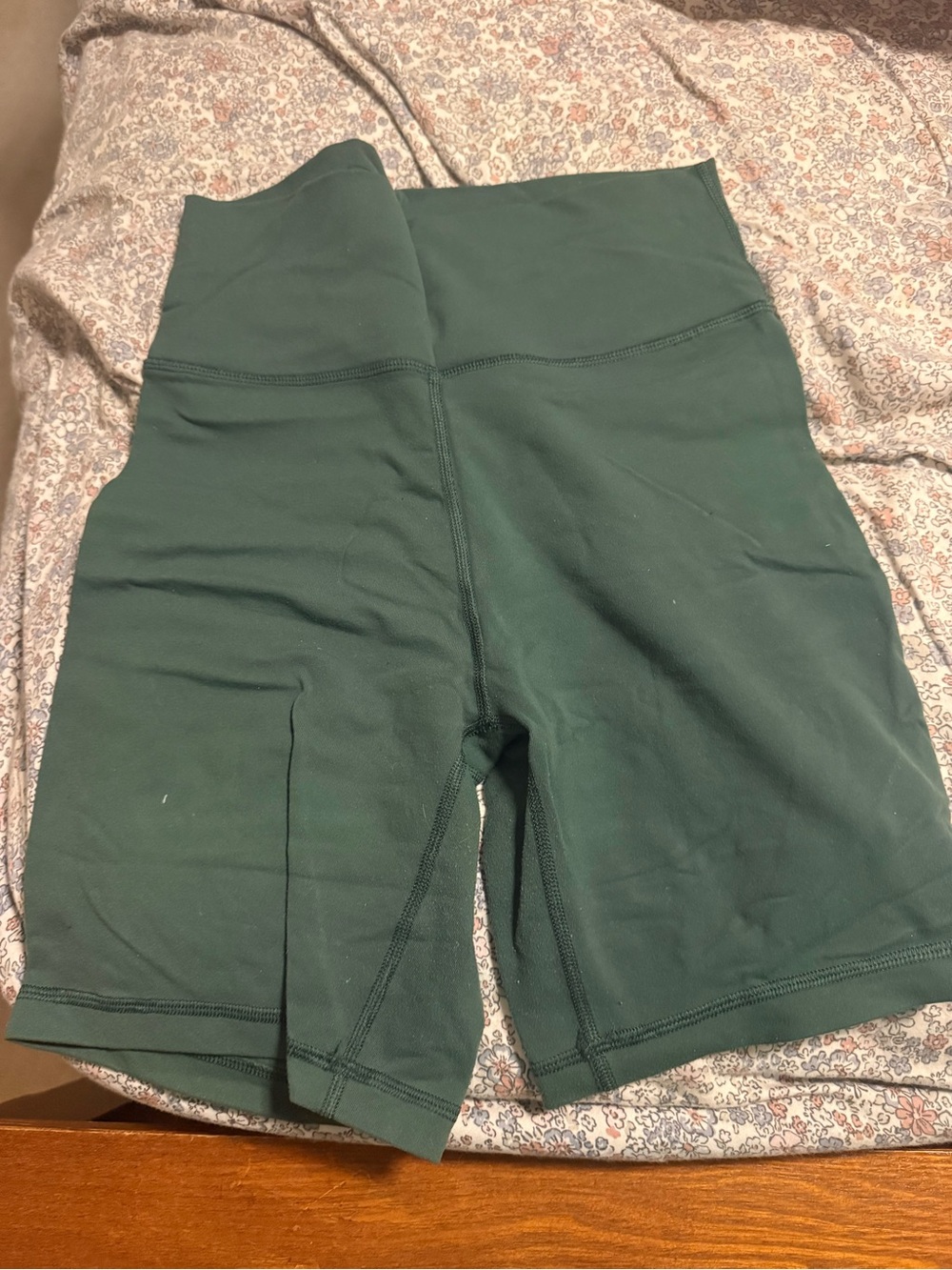 Aritzia Deep Green High-Rise Bike Shorts